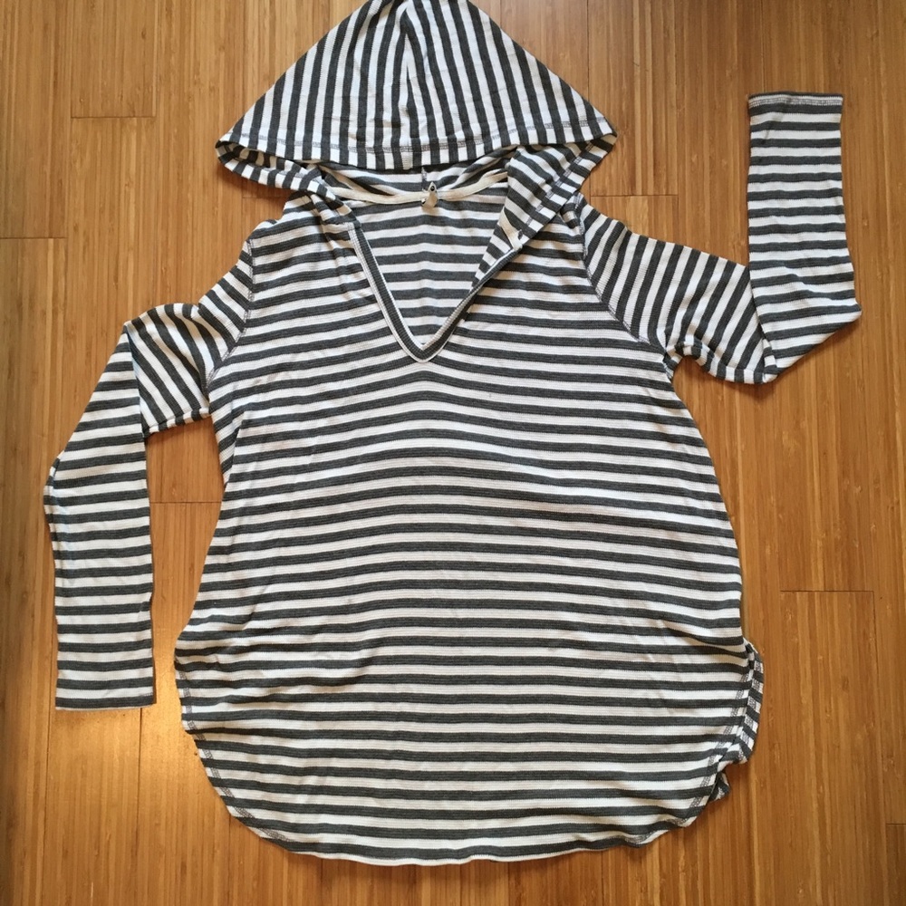 Thermal Striped Hoodie
